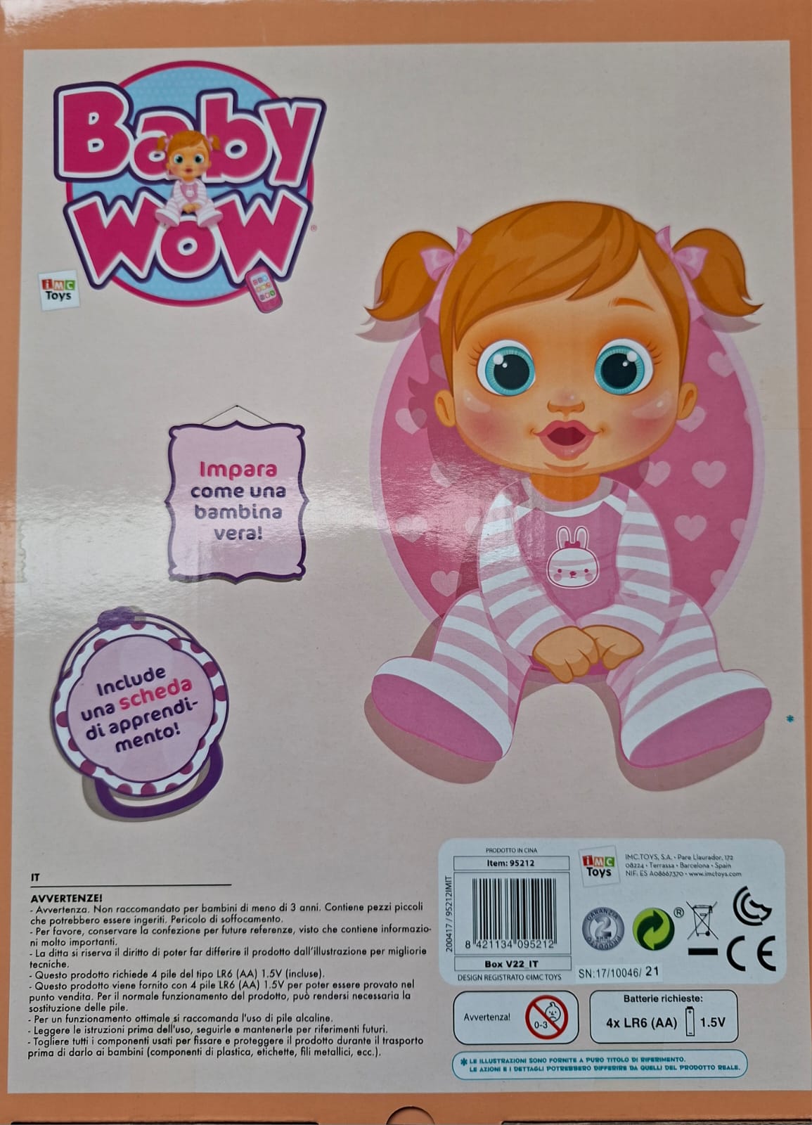 Baby Wow - Bambola interattiva Tea Bebè (IT), IMC Toys 95212