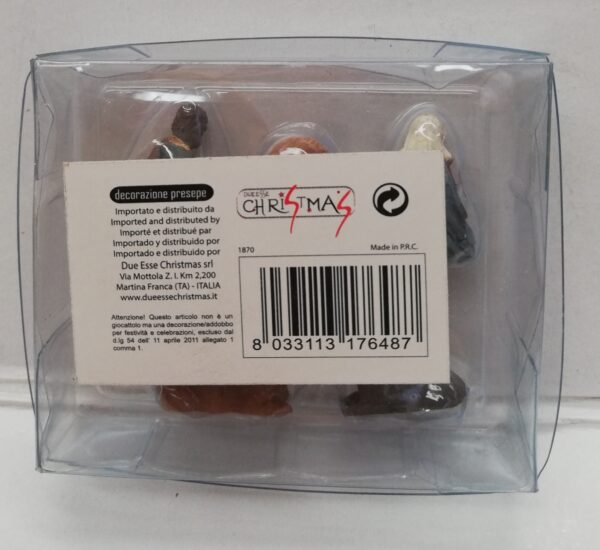 mini natività per presepe di natale box 5 pezzi di 3 cm in pvc prezzo 1 blister 76487 - immagine 3