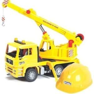 Bruder 01973 - Limited Edition Camion MAN TGA con Gru 02754 + Bruder elmetto - scala 1/16