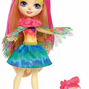 Enchantimals Peeki il Pappagallo e Sheeny- Bambola e Cucciolo, FJJ21