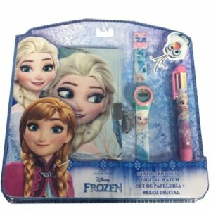 Frozen,  Disney Frozen WD17598 Set diario segreto, orologio digitale, penna multicolore, bambina, Anna, Elsa