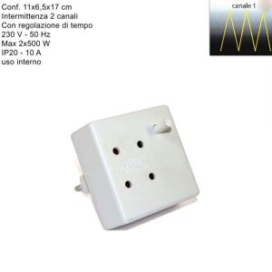 INTERMITTENZA ALTERNATA TRA 2 SERIE CON REGOLATORE DI TEMPO UTILIZZO MASSIMO 2 X 500 WAT FP 9806