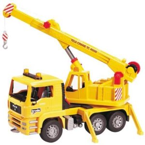 Bruder 02754- Camion Man con gru Giallo  - scala 1/16