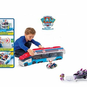 NUOVO MODELLO PATTUGLIATORE PAW PATROLLER CAMION COMPLETO DI 1 QUAD E RYDER E SKYE COME FOTO