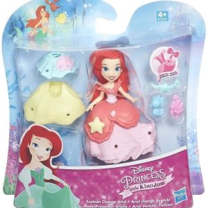 Disney Princess Little Kingdom – Ariel Mini Bambola 9 cm circa, Hasbro B5328-B5327