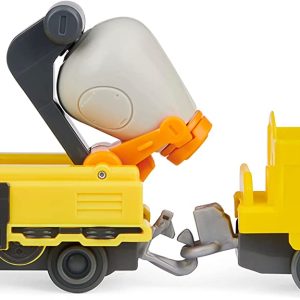 Mighty Express Trenino Brock Il Costruttore con attrezzo di Lavoro e vagone Merci, Spin Master 6060197