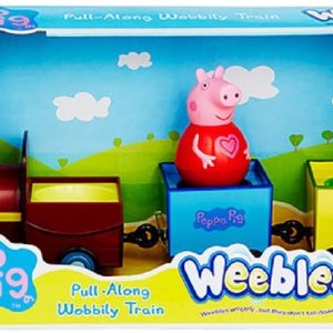 Peppa Pig Weebles Pull-Along traballante Treno con peppa pig sempre in piedi