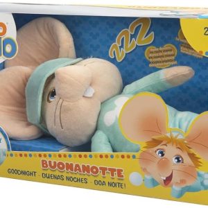 Topo Gigio Buonanotte, Morbido Peluche fa la Nanna, Russa e Il pancino Si muove Davvero - TPG19000 Grandi Giochi
