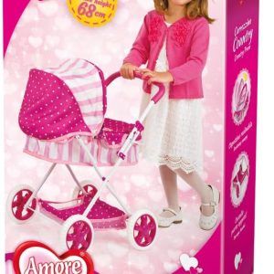 Amore Mio Carrozzina Country, Colore Rosa,altezza al manico 68 cm,Grandi Giochi GG71283
