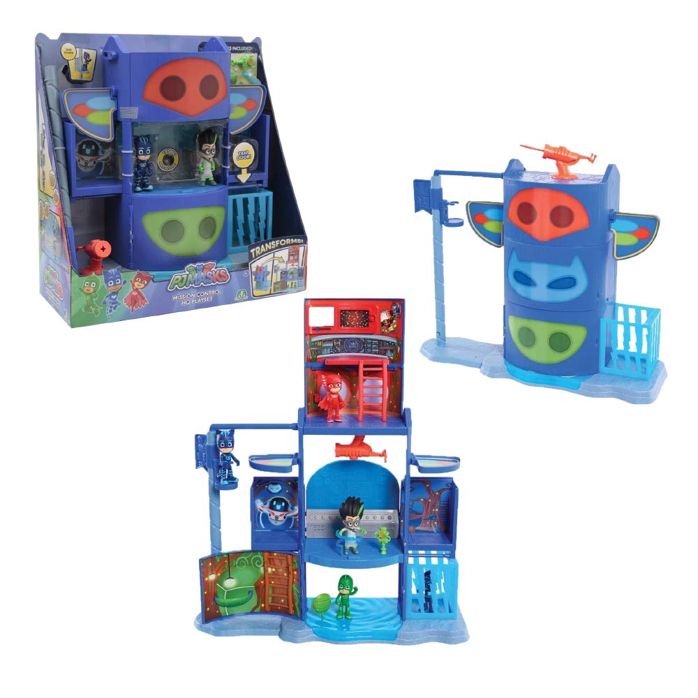 Pigiamini - Pj Masks Playset Quartier Generale Trasformabile con Luci e Suoni di Giochi Preziosi PJM76000