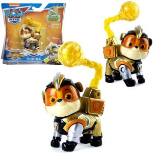 PAW PATROL Mighty Pups Super Paws Rubble di Spin Master 6052293