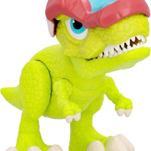 DINOBYTES PK1 REXY  - Action figure Dinosauro Articolato con elmetto e funzioni di combattimento