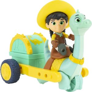 Dino Ranch, Min & Clover, Veicolo con Dinosauro e Personaggio alto circa 7.5 cm, Giochi Preziosi NDNA03000 - immagine 2