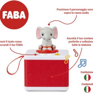FABA - Raccontastorie - Cantastorie per Bambini, Cassa Audio con Personaggio Sonoro Ele l'Elefante, Gioco Educativo