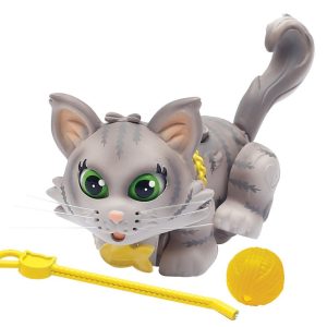 Giochi Preziosi - Pet Parade, Gatto Grey Siberian con Gomitolo e Guinzaglio, Arancione