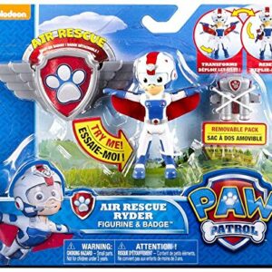 Paw Patrol Ryder , Air Rescue Ryder Figure, Removable Pack & Badge NUOVO MODELLO