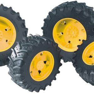 Bruder 03314 - Doppie Ruote, Cerchi Gialli per Serie Premium-PRO scala 1/16 3304