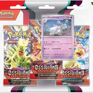 Pokemon Scarlatto e Violetto SV3 Ossidiana Infuocata 3 Pack Blister originale edizione in italiano