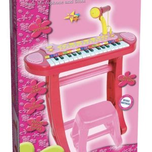 Bontempi Tastiera Elettronica 13 3672  i Girl con Microfono - Gambe - Sgabello - USB Portatile per Flash Drive