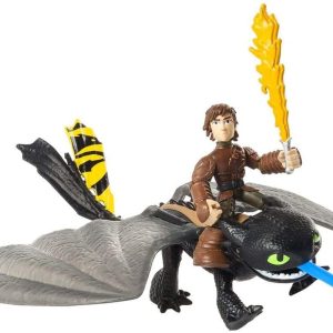 DreamWorks Dragons Trainer, Action Figure: Hiccup & Toothless ( Sdentato)