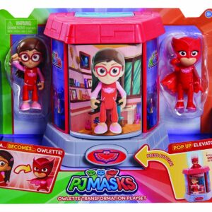 Pj Masks, Pigiamini Gufetta Camera di Trasformazione con 2 Personaggi di Giochi Preziosi PJMA0000