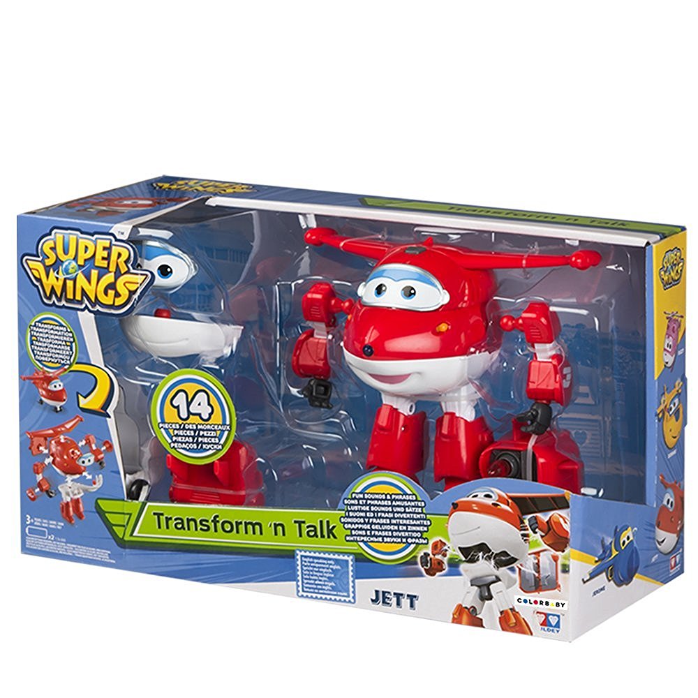 Super Wings - Jett, trasformabile con luci e suoni FUNZIONA A PILE originale giochi preziosi