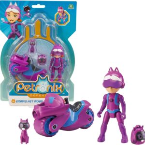 Petronix - Motocicletta  Con Personaggio Emma Articolato Da 7 Cm E Zaino Removibile PET00000