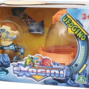 NUOVI Exogini UFOgino - UFO arancione + Exogini multicolore (Inviato da UK) Playset Ufogino e Exogino Esclusivo Robojeenoz
