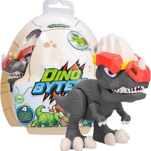 DINOBYTES Dilo - Action figure Dinosauro Articolato con elmetto e funzioni di combattimento