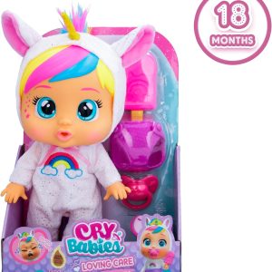 Cry Babies Loving Care Fantasy Dreamy, Bambola interattiva 26 cm, Piange Lacrime Vere, IMC Toys 911840