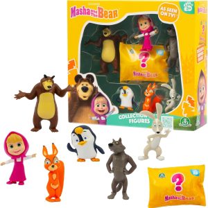 Giochi Preziosi Masha E Orso - Set Composto Da 6 Personaggi Alti dai 5 Ai 7 Cm ed 1 Esclusivo A Sorpresa, Giochi Preziosi MHA23000