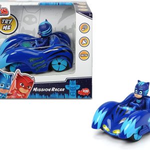 PJ Masks Mission Racer, veicolo in metallo luci e suoni 12 cm con Gattoboy, Simba