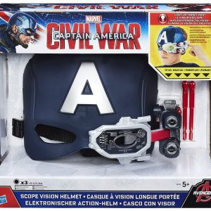 Capitan America - Casco con visore, Elmetto Elettronico Capitan America, Hasbro B5787