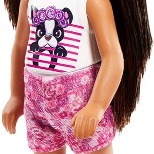 Barbie Club Chelsea Bambola con Top con Stampa di Cagnolino, Mattel FRL81-DWJ33