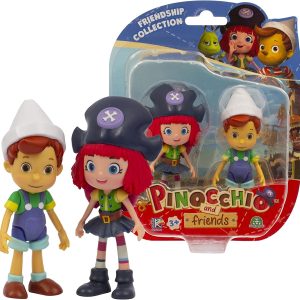 Pinocchio - Blister Con Doppio Personaggio Di Pinocchio e Freeda Altezza Di 9 Cm, PNH02000 Giochi Preziosi