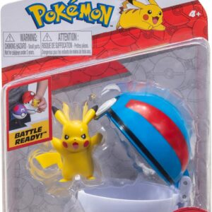 COLLEZIONE POKEMON CLIP ' N ' GO Pikachu Figure 4 cm e Great Ball, PK160200