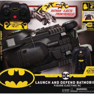BATMAN Batmobile Radiocomandata Launch and Defend, con Personaggio da 10 cm, Spin Master  6055747
