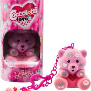Coccolotti Love&Tell, Orsetto Valentine con Funzione Registrazione e Portachiavi Charm, Ripetono Quello che Dici, Giochi Preziosi