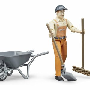 Bruder 62130 operatore ecologico con cariola e accessori