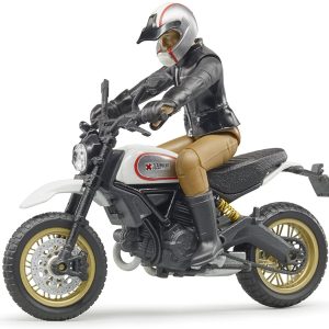 Bruder 63051 - Moto Ducati Desert Sled con Motociclista scala 1/16 (confezione danneggiata, ma prodotto integro)