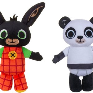 Bing - 2 pz Peluche Bing 22 cm e Pando 17 cm circa, Giochi Preziosi BNG00O02