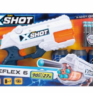 X-Shot Reflex 6 - Spara Dardi, Colore Bianco/Blu/Arancione di Zuru
