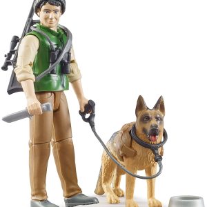 Bruder 62660 - bWorld personaggio guardia forestale con cane ed equipaggiamento  scala 1/16