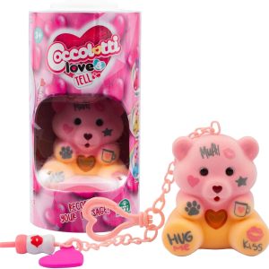 Coccolotti Love&Tell, Orsetto Honey con Funzione Registrazione e Portachiavi Charm, Ripetono Quello che Dici, Giochi Preziosi