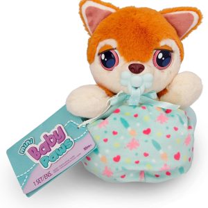 Baby Paws Mini Cuccioli, Shiba Inu Peluche Interattivo con Suoni, Include Borsetta, IMC TOYS 922402