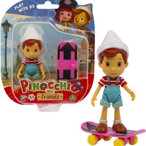 Pinocchio - Personaggio Pinocchio  9 Cm con lo Skate , PNH00000 Giochi Preziosi