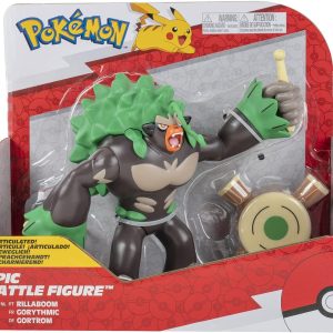 COLLEZIONE POKEMON Epic Battle Figure - Rillaboom, Personaggio gigante articolato 18 cm, PK040200