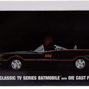 Batman, Batmobile Modellino Die-cast in scala 1:18 con personaggi, Simba 253216001