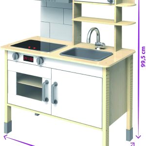 Eichhorn - Cucina Giocattolo in Legno di Pino e Tiglio,36 x 69 x 99,5 cm, 100002494
