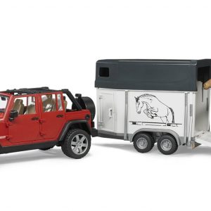 Bruder 02926 - Jepp Wrangler Rubicon con Rimorchio e 1 Cavallo - scala 1/16 FUORI PRODUZIONE